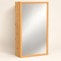 AI-generated studio image of Natural Bamboo Mirror Cabinet with Removable Shelves
