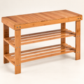 AI-generated studio image of Natural Bamboo Shoe Rack Bench