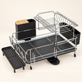AI-generated studio image of Silver Two-Tier Dish Rack with Drainboard